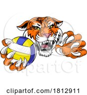 Poster, Art Print Of Tiger Volleyball Volley Ball Animal Sports Mascot