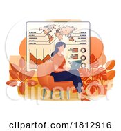 Poster, Art Print Of Woman Working Laptop Business Report Illustration