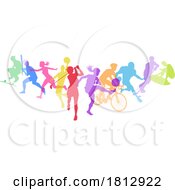 Sports Active Fitness Sport Silhouettes People by AtStockIllustration