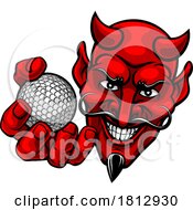 Devil Satan Golf Ball Sports Mascot Cartoon