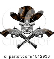 Poster, Art Print Of Cowboy Hat Pistols Skull Pirate Cross Bones