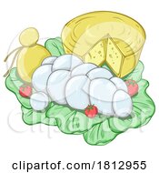 Italian Cheeses On A Plate Of Lettuce