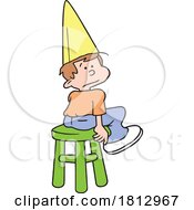 Poster, Art Print Of Cartoon Boy Wearing A Dunce Cap