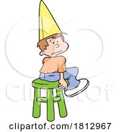 Cartoon Boy Wearing A Dunce Cap