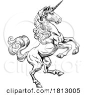Unicorn Horse Crest Rampant Heraldic Coat Of Arms