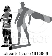 Superhero Firefighter Fireman Super Hero Shadow