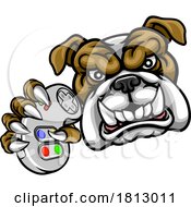 Poster, Art Print Of Bulldog Dog Video Gaming Gamer Sports Mascot