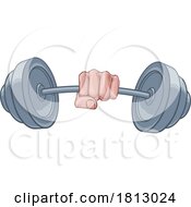 Poster, Art Print Of Weight Lifting Fist Hand Holding Barbell Concept