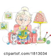Granny Reading Licensed Clipart Cartoon