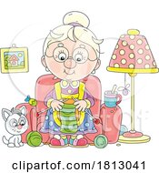 Granny Knitting Licensed Clipart Cartoon