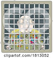 Poster, Art Print Of Corrupt General In Jail Licensed Clipart Cartoon