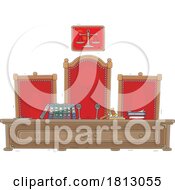 Judge Desk And Chairs Licensed Clipart Cartoon