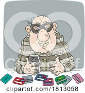 Prisoner Scamming With Credit Cards Licensed Clipart Cartoon
