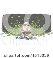 Prisoner Scamming With Credit Cards Licensed Clipart Cartoon