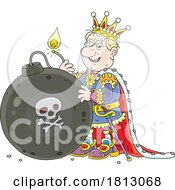 Evil King Lighting A Bomb Licensed Clipart Cartoon