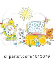 Alarm Clock Mascot In A Room Licensed Clipart Cartoon