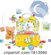 Alarm Clock Mascot Sleeping Licensed Clipart Cartoon