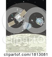 Destruction Of A Satellite Deorbititing And Destructing Licensed Clipart Cartoon