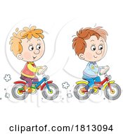 Boys Riding Bikes Licensed Clipart Cartoon