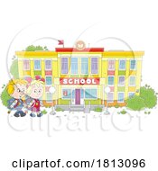 Poster, Art Print Of Children Walking To School Licensed Clipart Cartoon