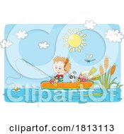 Boys Fishing With A Dog Licensed Clipart Cartoon