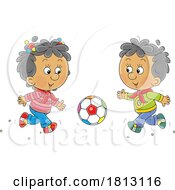 Children Playing Soccer Licensed Clipart Cartoon