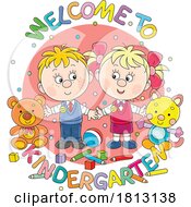 Poster, Art Print Of Welcome To Kindergarten Kids Licensed Clipart Cartoon