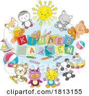 Poster, Art Print Of Kindergarten Blocks And Toys Licensed Clipart Cartoon