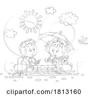 Children Rafting Licensed Clipart Cartoon