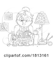 Poster, Art Print Of Granny Reading Licensed Clipart Cartoon