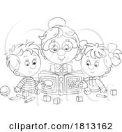 Poster, Art Print Of Granny Reading With Children Licensed Clipart Cartoon