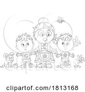 Poster, Art Print Of Granny With Children Licensed Clipart Cartoon