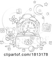 Poster, Art Print Of Alarm Clock Mascot Sleeping Licensed Clipart Cartoon