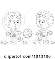 Boys Playing Soccer Licensed Clipart Cartoon