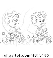 Poster, Art Print Of Boys Riding Bikes Licensed Clipart Cartoon