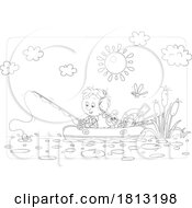 Poster, Art Print Of Boys Fishing With A Dog Licensed Clipart Cartoon