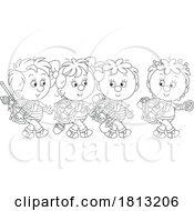 Poster, Art Print Of Children Hiking Licensed Clipart Cartoon