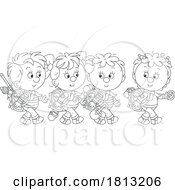 Children Hiking Licensed Clipart Cartoon