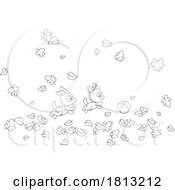 Poster, Art Print Of Puppy And Kitten Chasing A Ball Licensed Clipart Cartoon