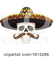 Skull Wearing A Mexican Sombrero Licensed Clipart by Vector Tradition SM