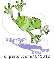 Frog Leaping Licensed Cartoon Clipart
