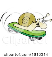 Poster, Art Print Of Fast Skateboarding Snail Licensed Cartoon Clipart