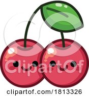 Kawaii Styled Cherries Licensed Cartoon Clipart