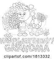 Poster, Art Print Of Happy Birthday Grandma Greeting Licensed Cartoon Clipart