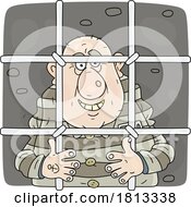 Poster, Art Print Of Prisoner Behind Bars Licensed Cartoon Clipart