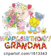 Poster, Art Print Of Happy Birthday Grandma Greeting Licensed Cartoon Clipart