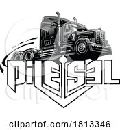 06/29/2024 - Diesel Truck With Mirrored Text Clipart