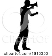 Poster, Art Print Of Protest Rally March Megaphone Silhouette Person