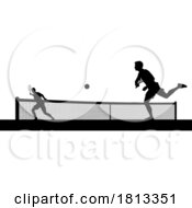 06/29/2024 - Tennis Men Playing Match Silhouette Players Scene