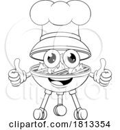 Poster, Art Print Of Barbecue Chef Cartoon Mascot Charcoal Bbq Person